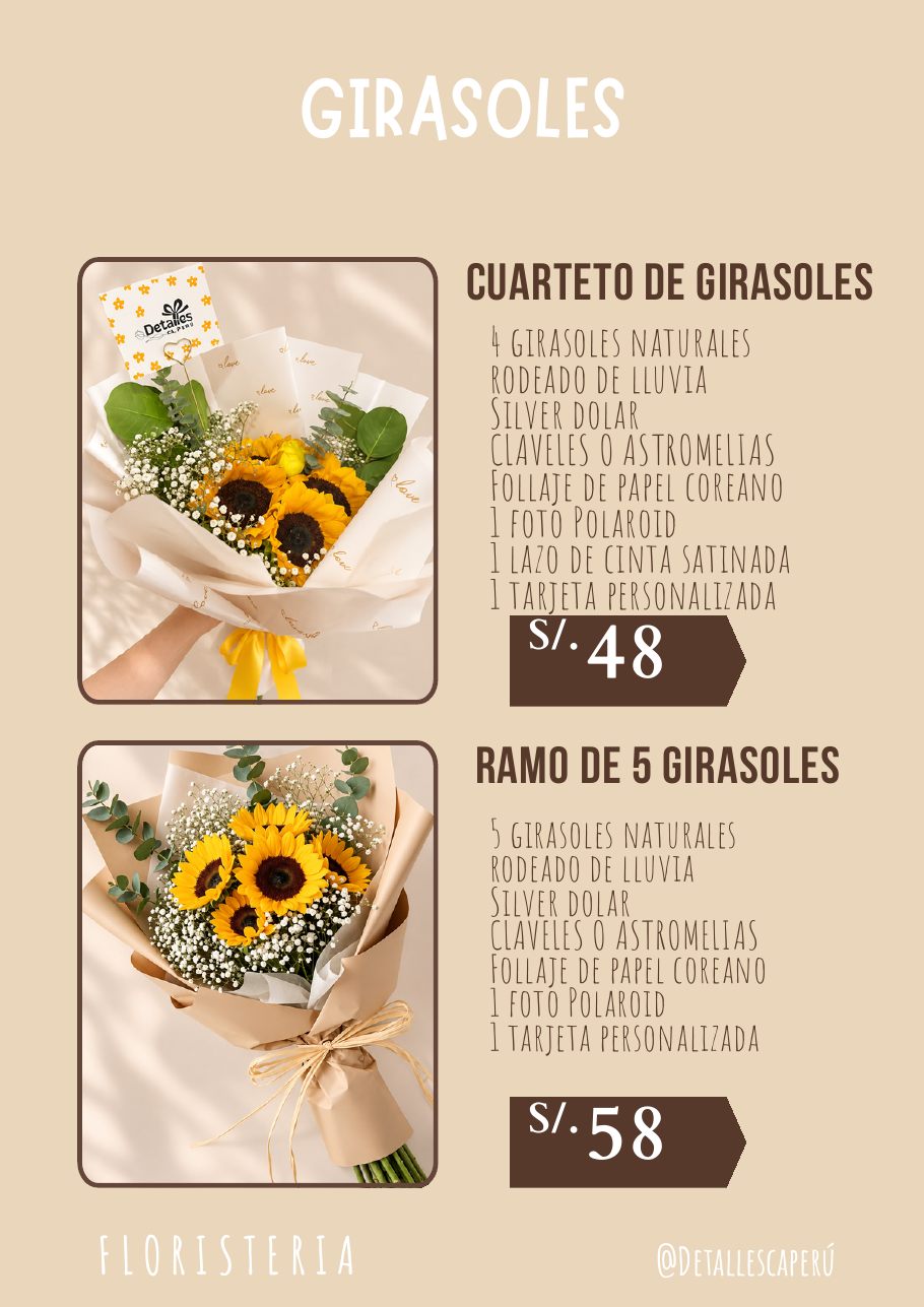 Cuarteto de girasoles